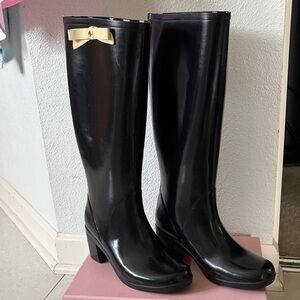 Kate Spade black rain boots